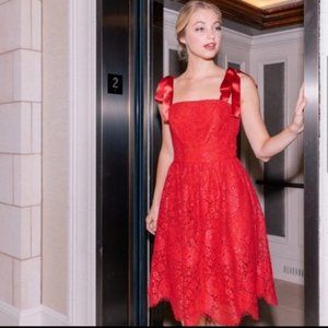 GAL Meets Glam Lucia Ribbon Tie Shoulder Dress